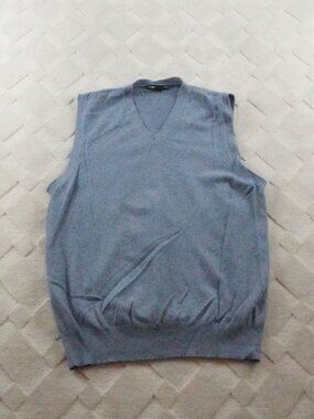 Autumn Cashmere Sweater Vest Mens Large V-Neck Pull Over 100% Cashmere Preppy